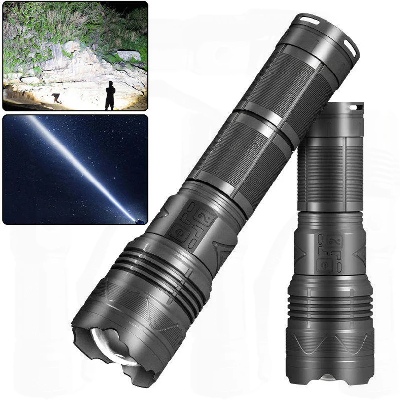 1000000LMs LEDs Super Bright Flashlight Powerful Rechargeable Portable Ultra Power Torch Lamps Outdoor Emergency Camping Lantern