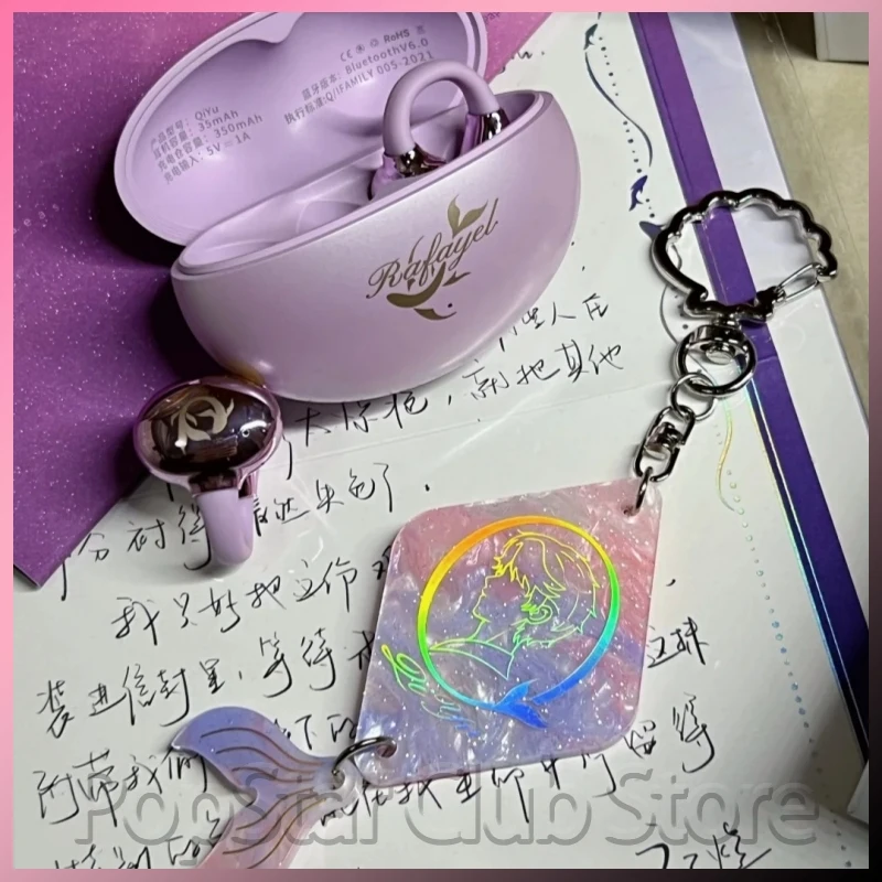 

Love And Deepspace Game Rafayel Peripheral Ear-Clip Bluetooth Earbuds Prompt Tones Cute Earphone Set Surprise Birthday Gift Fans