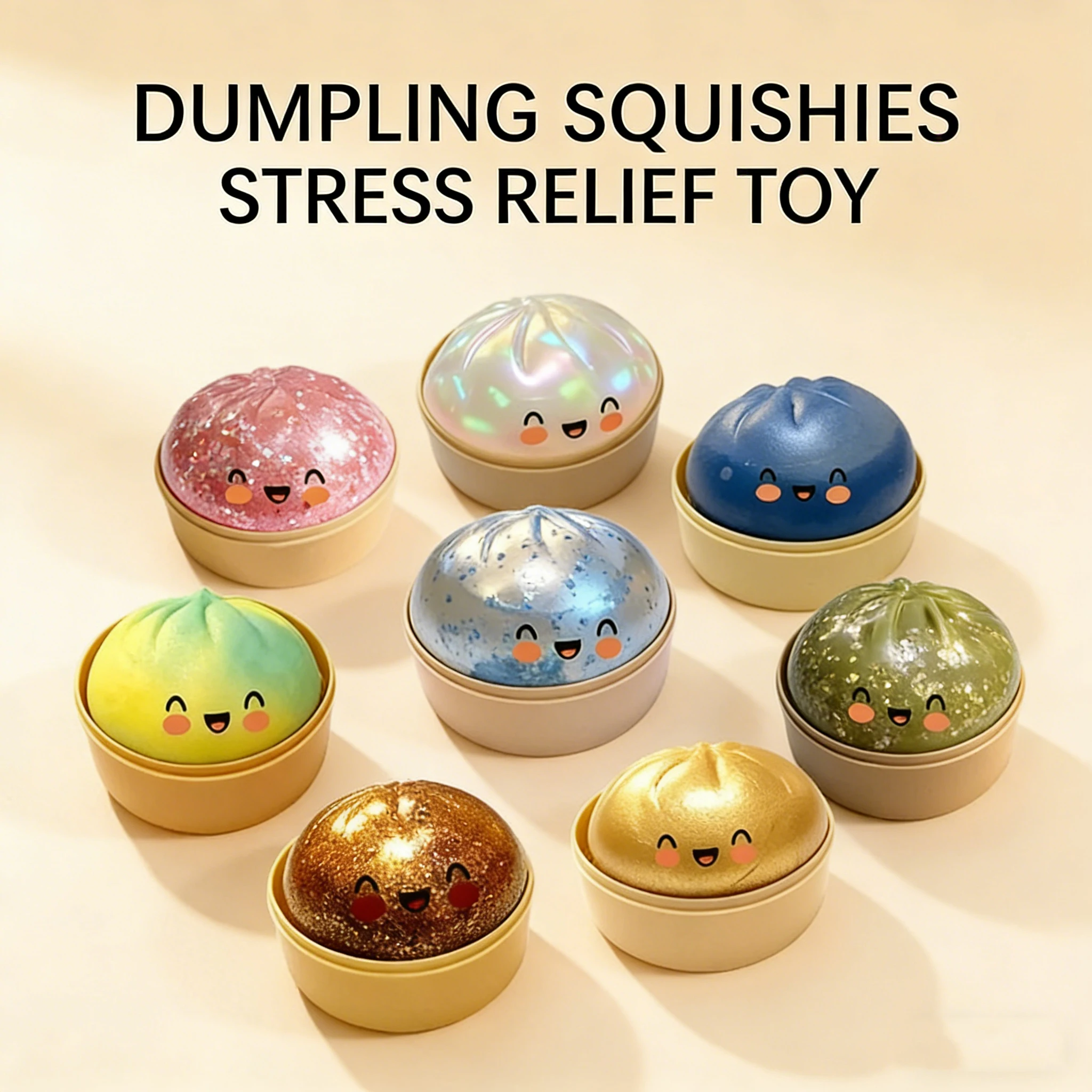 Squishy Dumpling Mystery Dumpling Squishies Handgemaakte drukverlichtende ballen Paasmandvullers Dumplings Squishy - afbeelding 2