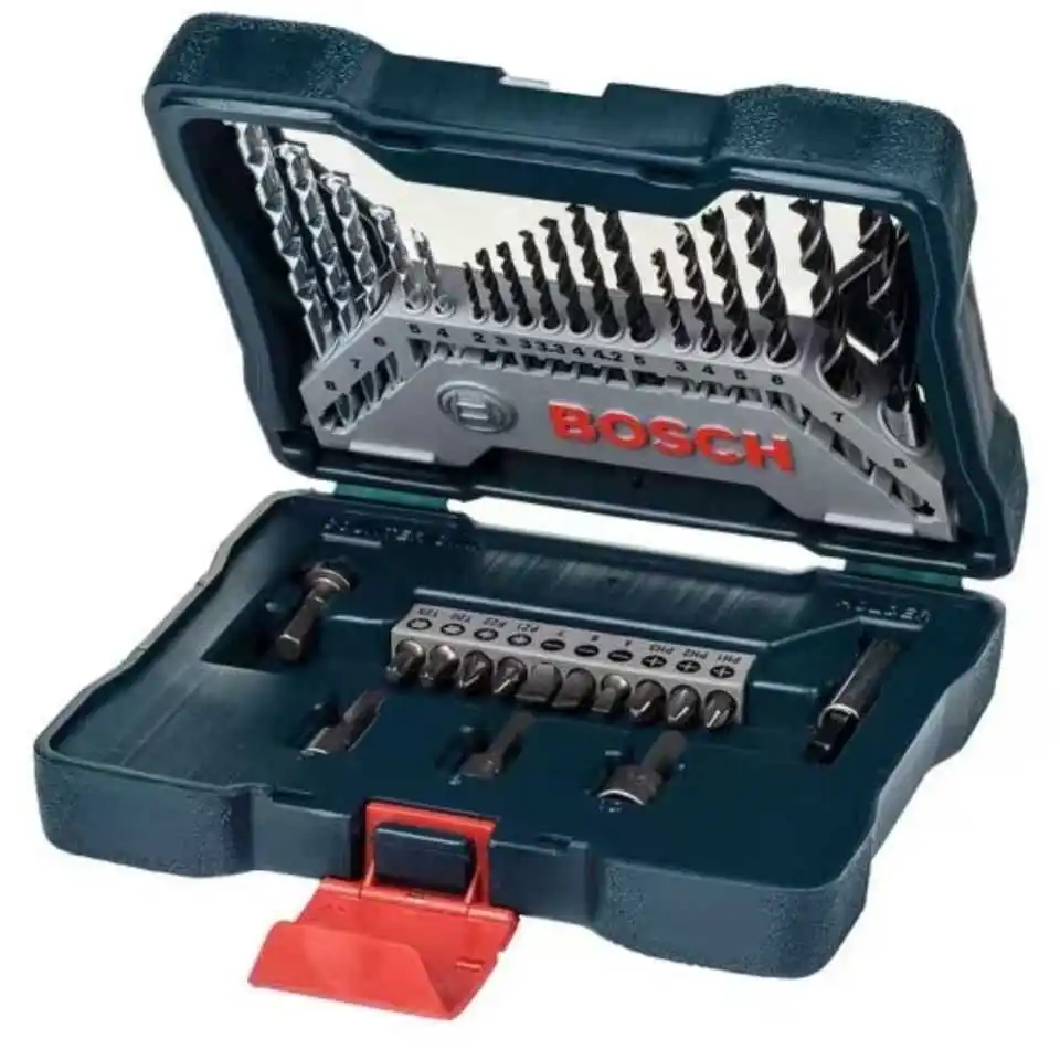 Bosch 2607017398 33 Piece Drill Bits Set Metalworking/ Woodworking/Stonework Round Handle Screwdriver Head Drill Bit Mixing Kit