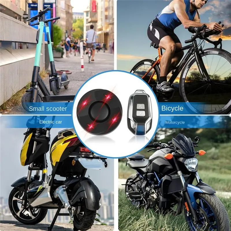 

Oct.372 Bike Alarm Taillight USB Charge Bicycle Light Smart Brake Sensing Remote Control Bike Alarm Tail Lamp with Two Remote