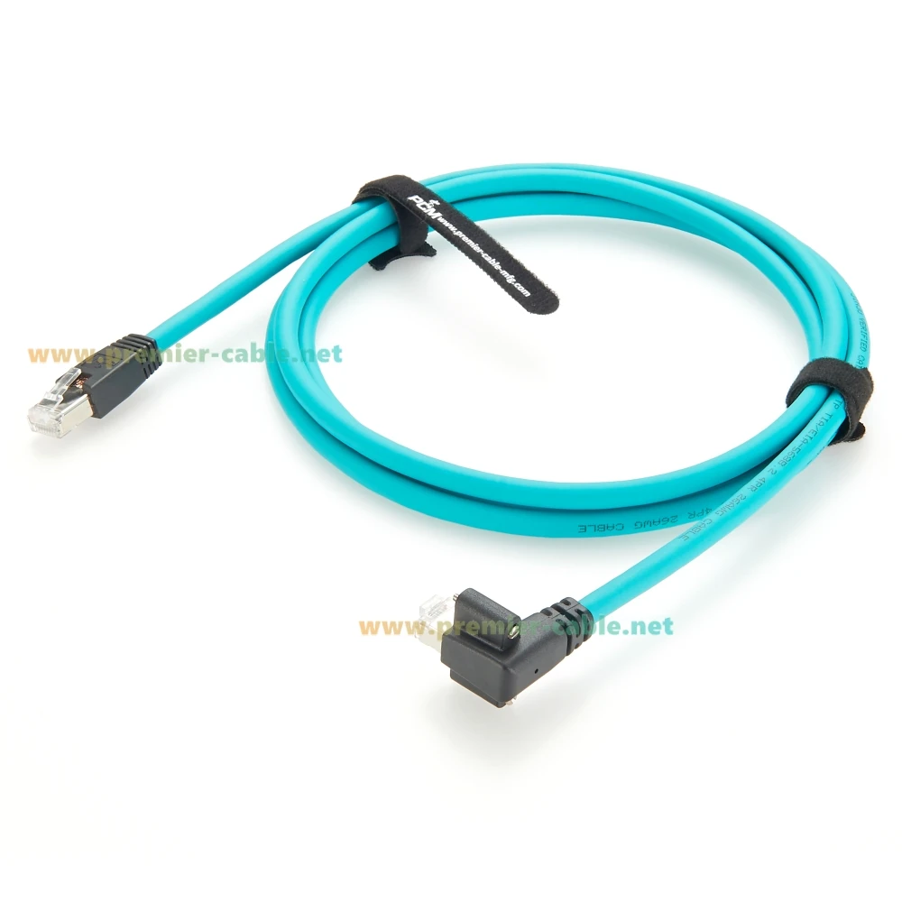 UP/Down-Winkelstecker RJ45 Stecker-zu-Stecker-Kabel 10Gbps CAT6A Ethernet GigE Vision Kabel Hochflexibel für Industriekamera Maschinen Vision – Detail 3