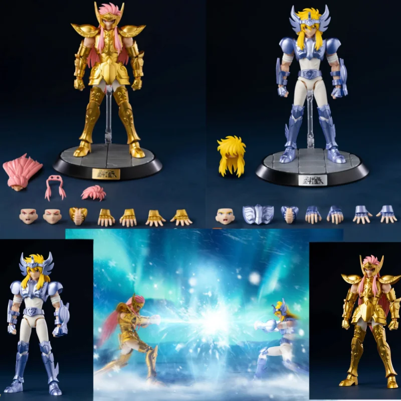 En Stock Blokees genuinos Saint Seiya campeón clase Acuario Camus Cygnus Hyoga Taurus figura de acción coleccionable modelo juguetes regalo