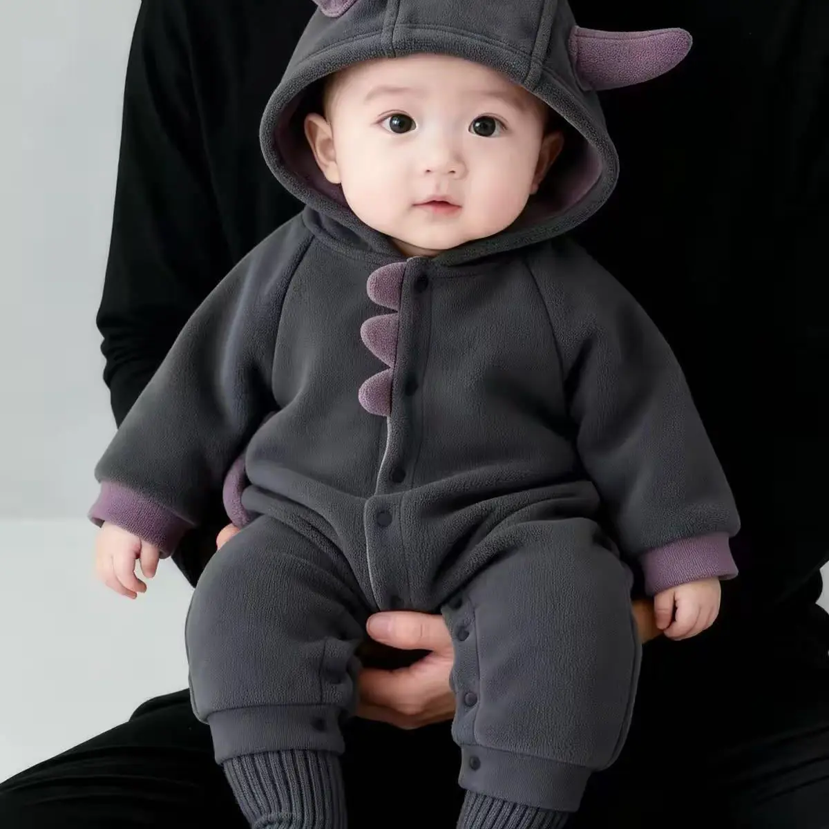 Baby Boy Fall Winter Fleece Onesie Hooded Super Cute Romper Stylish Jacket Early Spring Infant Fleece Romper
