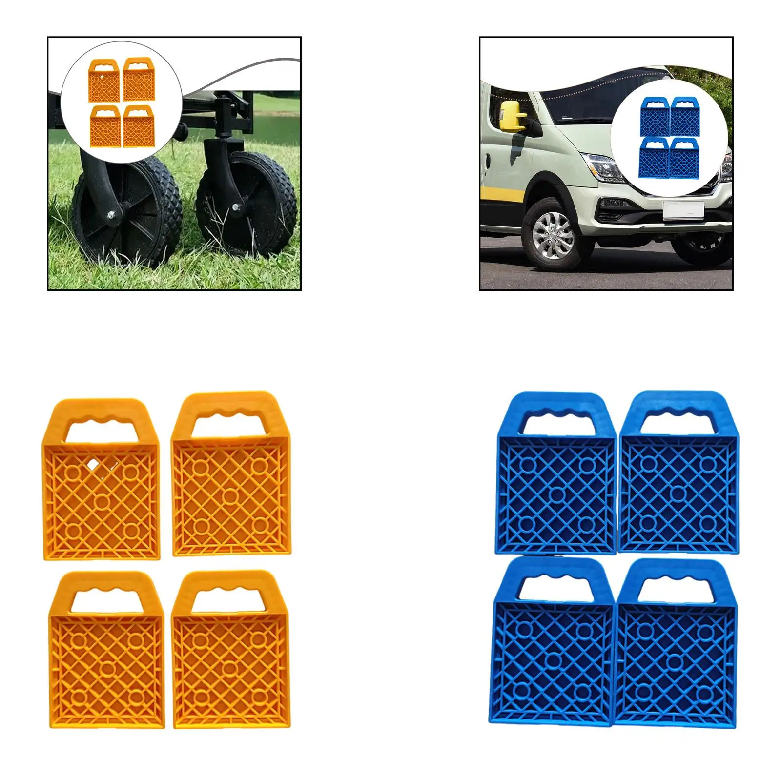 

RV Stabilizing Jack Pads Durable PVC Nonslip Sturdy Trailer Leveling Blocks Professional Reusable for Outdoor Campsite Support