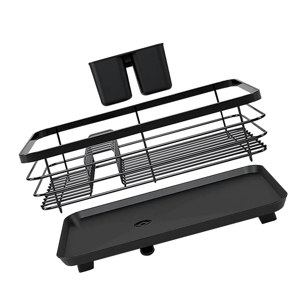 

Dish Storage Rack Filter Shelf Bowl Drying for Kitchen Counter Dishes Carbon Steel Organizer Plate Racks