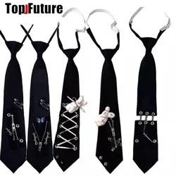 Women Men Gothic Punk Pre-Tied Y2K Girl Boys Ties Japanese Style Shirt School Student Uniform Necktie Accessories Wholesale Tie