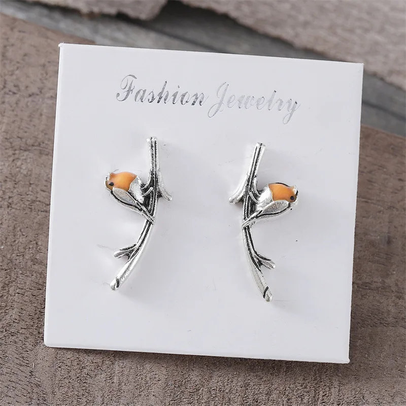 2024 New Lovely Singing Bird Stud Earrings Jewelry