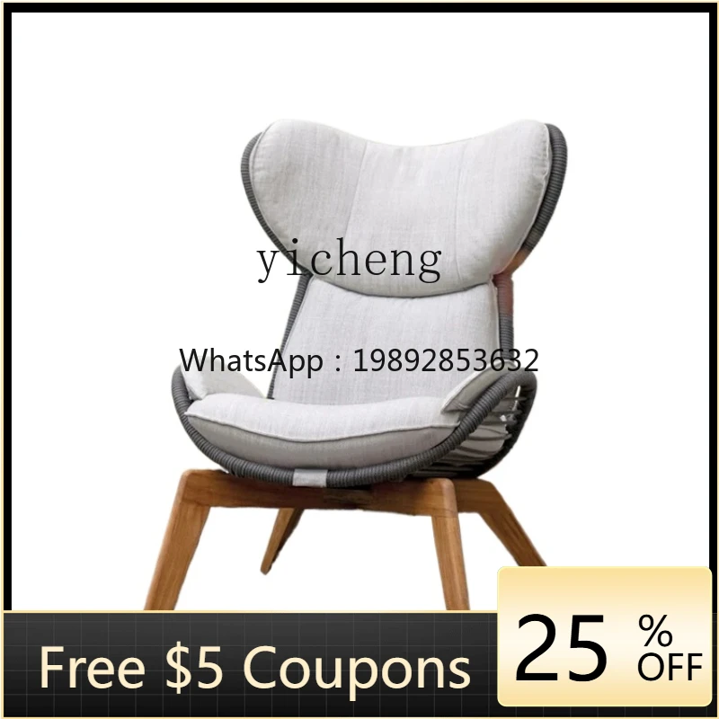 

ZZ Outdoor Rattan Chair Sofa Living Room Rocking Chair Single Leisure Tea Table Balcony Lazy Recliner