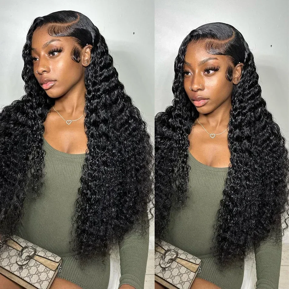 

13x4 HD Deep Wave Lace Front Wig Water Curly Human Hair For Women 200% 4x4 Lace Closure Wig Pre Plucked 13x6 Lace Frontal Wigs