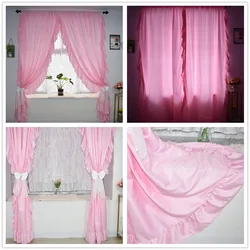 White Ruffled Curtain European Style Luxury Curtains Nordic Ruffles Curtains for Living Room Dining Rooms Bedroom Home Decor