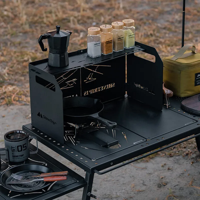 Gathering Hot Plate Thickened Foldable Four-fold Portable Windscreen Outdoor Portable Windscreen ShineTrip Camping Picnic Stove