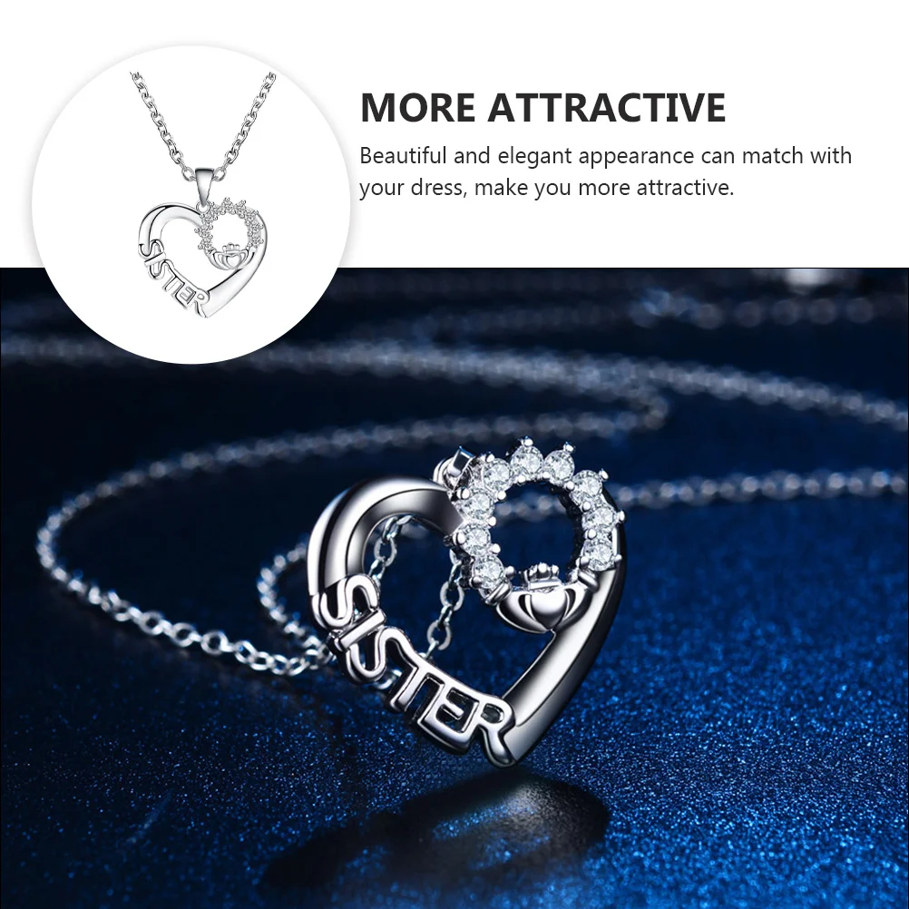 الحب القلب شقيقة قلادة أنيقة حساسة قلادة سلسلة الترقوة بسيطة سبيكة الرقبة مجوهرات هدية للنساء الإكسسوارات #1