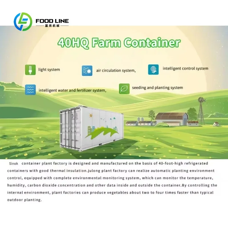 Customized Advanced Container Plant Factory with Automatic Climate Control and LED Lights for Indoor Hydroponics