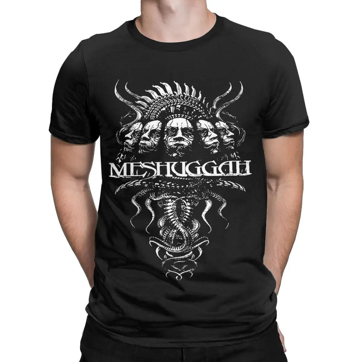 Meshuggah T-Shirts Men Humorous Pure Cotton Tee Shirt Round Collar Short Sleeve T Shirts Plus Size Clothing