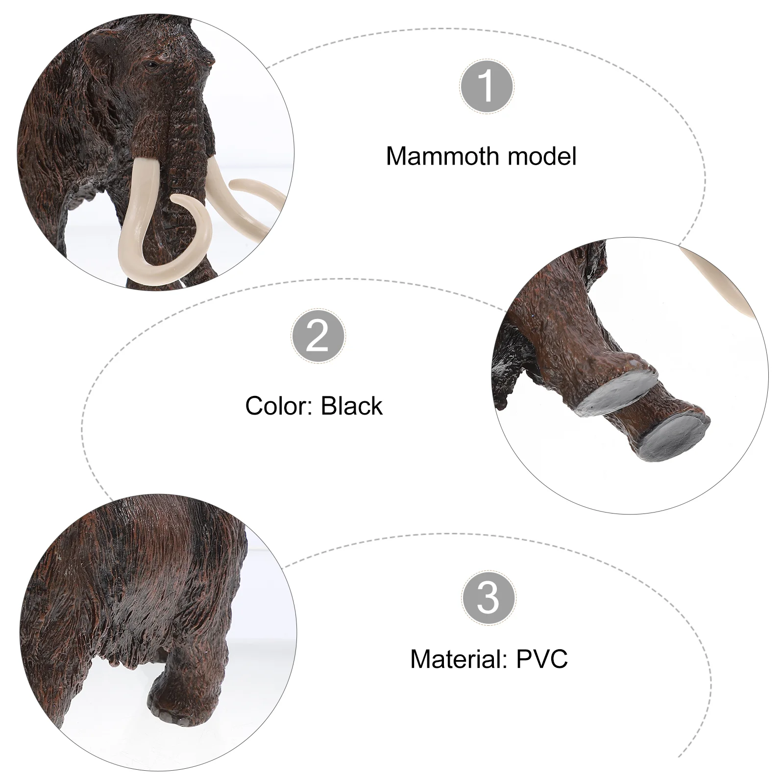 Modèle de simulation d'éléphant solide, décoration de bureau, artisanat, 1 pièce