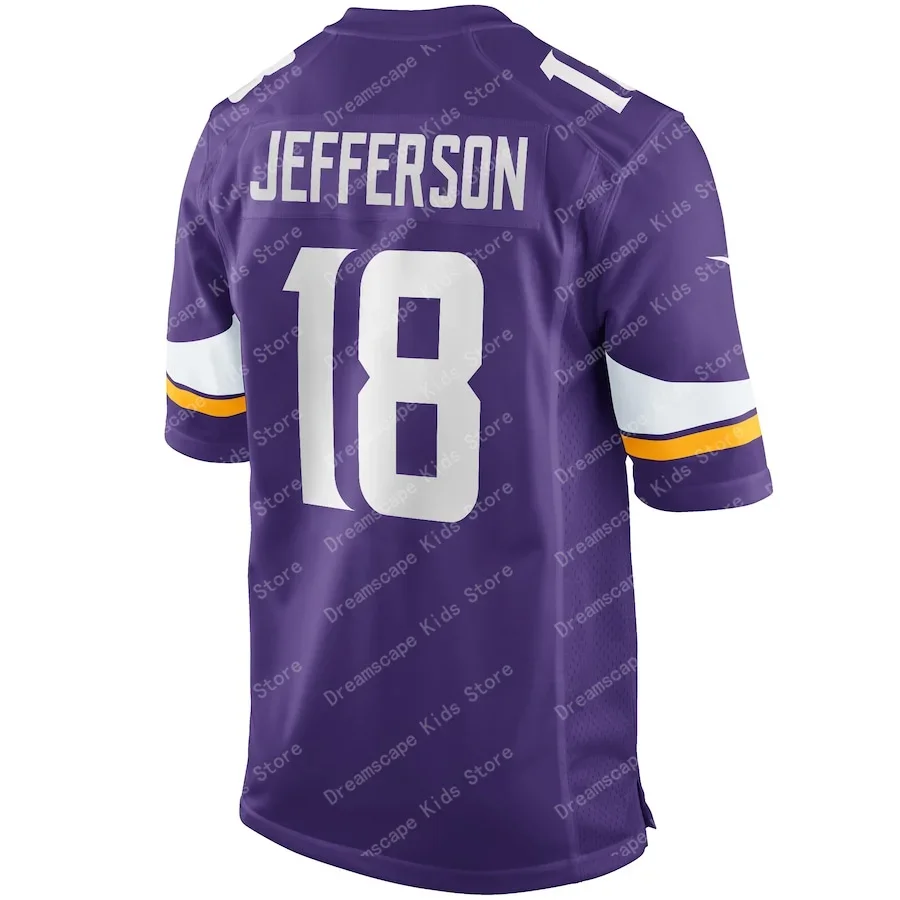 25/24 New Arriavl Summer Men T-shirt Justin Jefferson Minnesota Viking No.18 Quick Drying Women Men T-Shirt Adult Jersey Kit Top