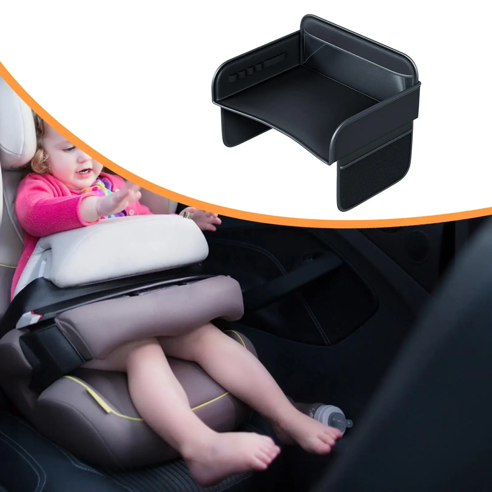 Kids Travel Tray for Car Seat PVC Lap Desk with Cup Holder and Tablet Stand for Car Seat Accessories