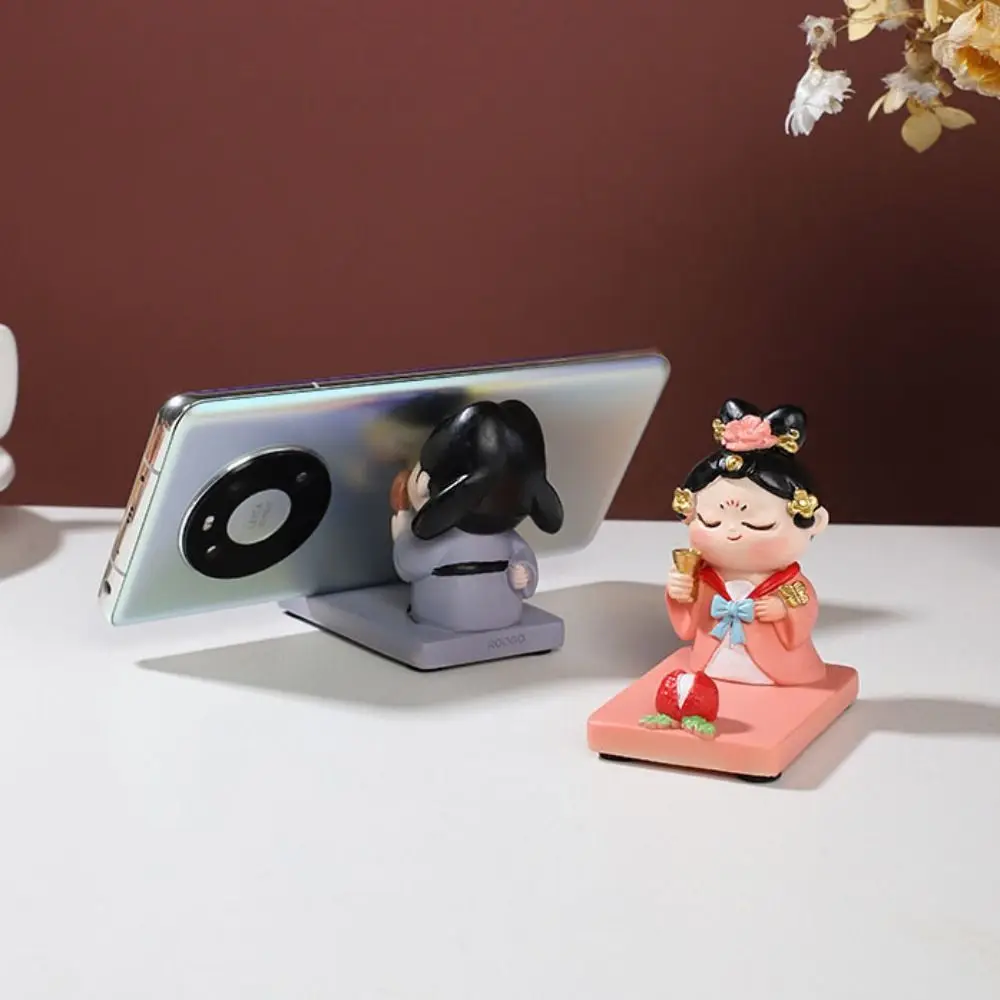 

Resin Ancient Style Phone Stand Ancient Clothing Anti-slip Chinese Style Mobile Phone Holder Multi-functional Ins