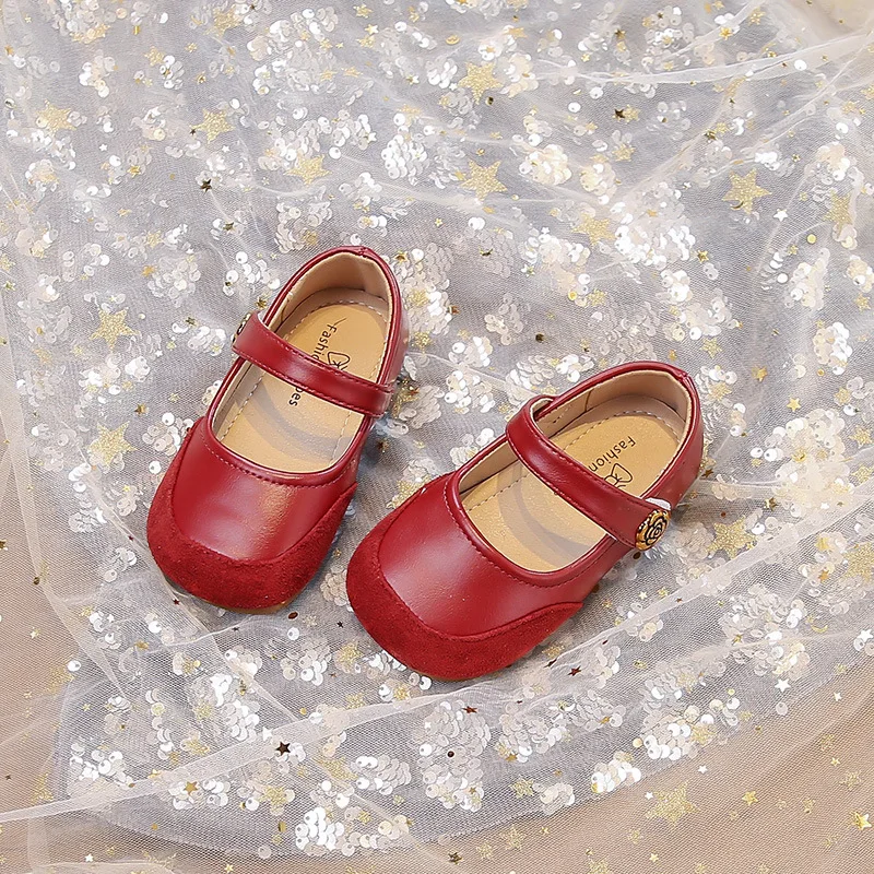 الفتيات زهرة الورد الصغيرة بولي أحذية أحذية من الجلد ربيع الخريف جديد أداء الأطفال أحذية بلون طالب المدرسة متعطل #3