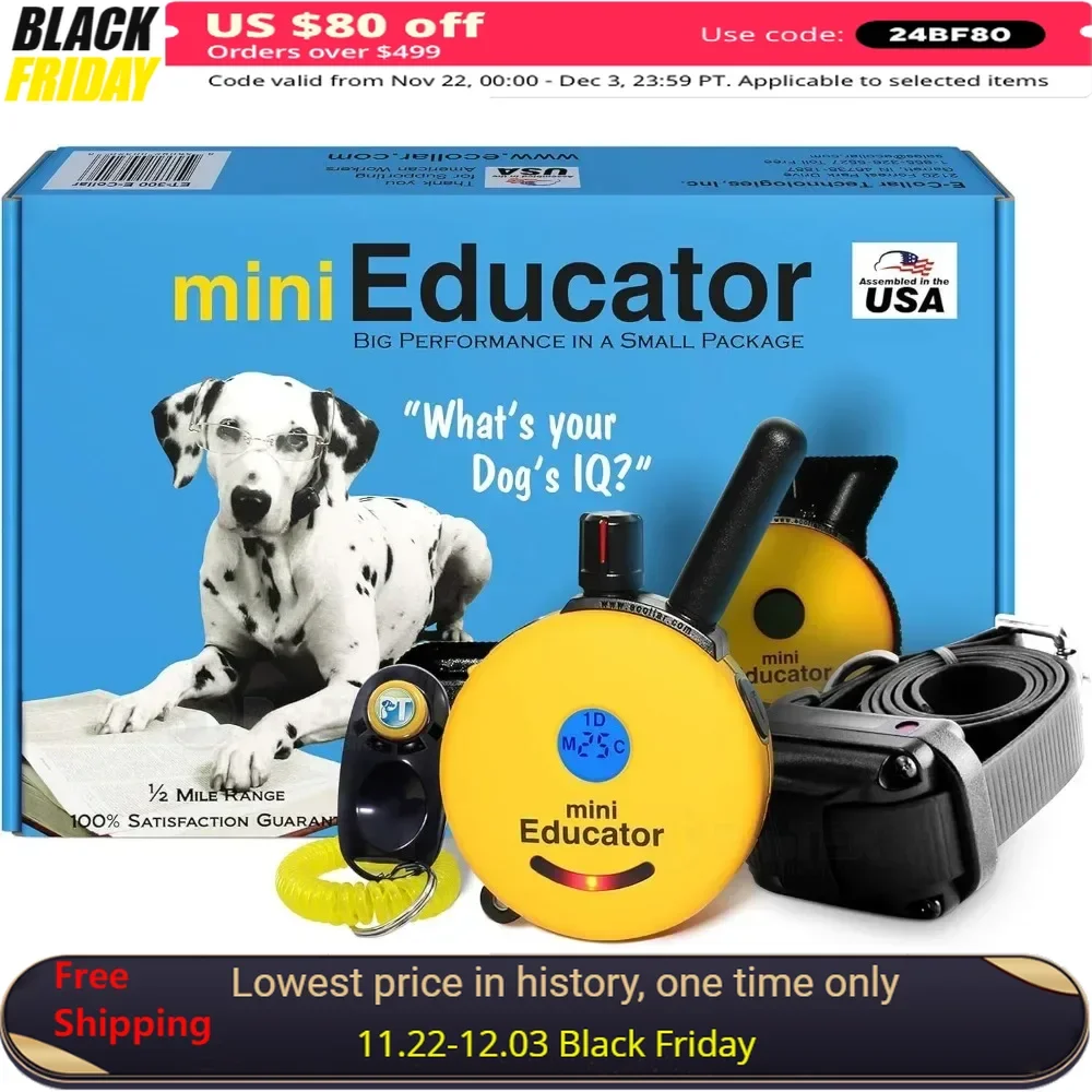 Electronic Training Collars ET-300-1/2 Mile Remote Waterproof Trainer Mini Educator Remote Training Collar,Dog Collars