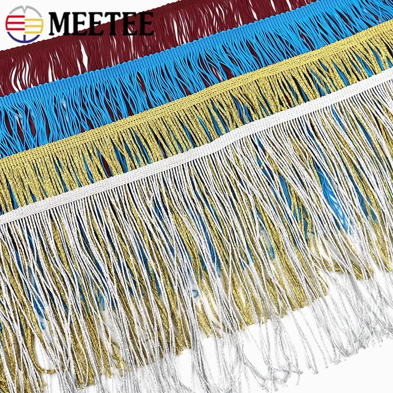 

5M Meetee 20cm Long Tassel Fringes Lace Trim Stage Dresses Clothes Decorative Trimmings Stitching Tassels DIY Sewing Accessories