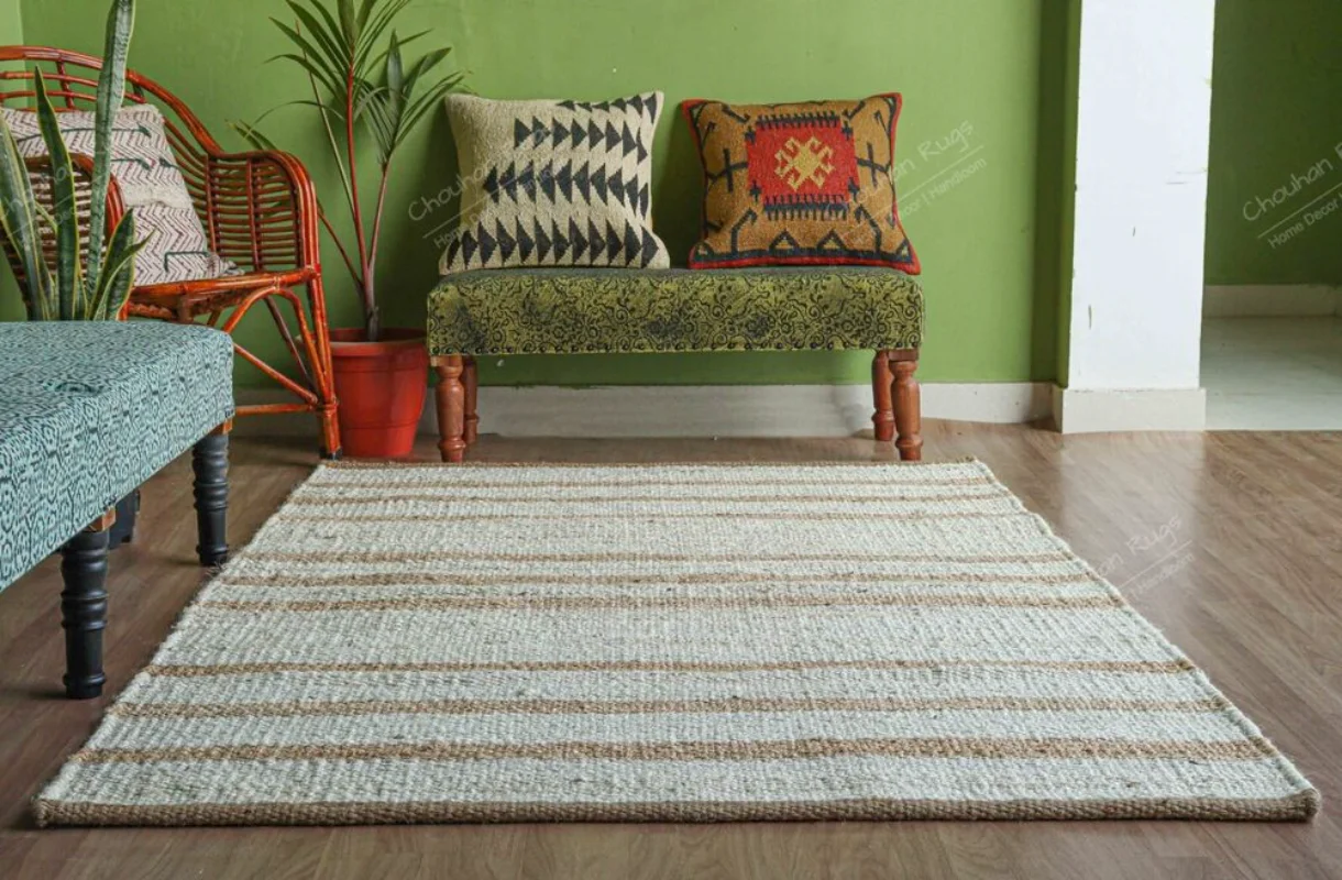 Custom Sizes Handmade Jute Rug Yoga Mat Throw Carpet Hand Loom Hemp Jute Runner Living Room Decoration