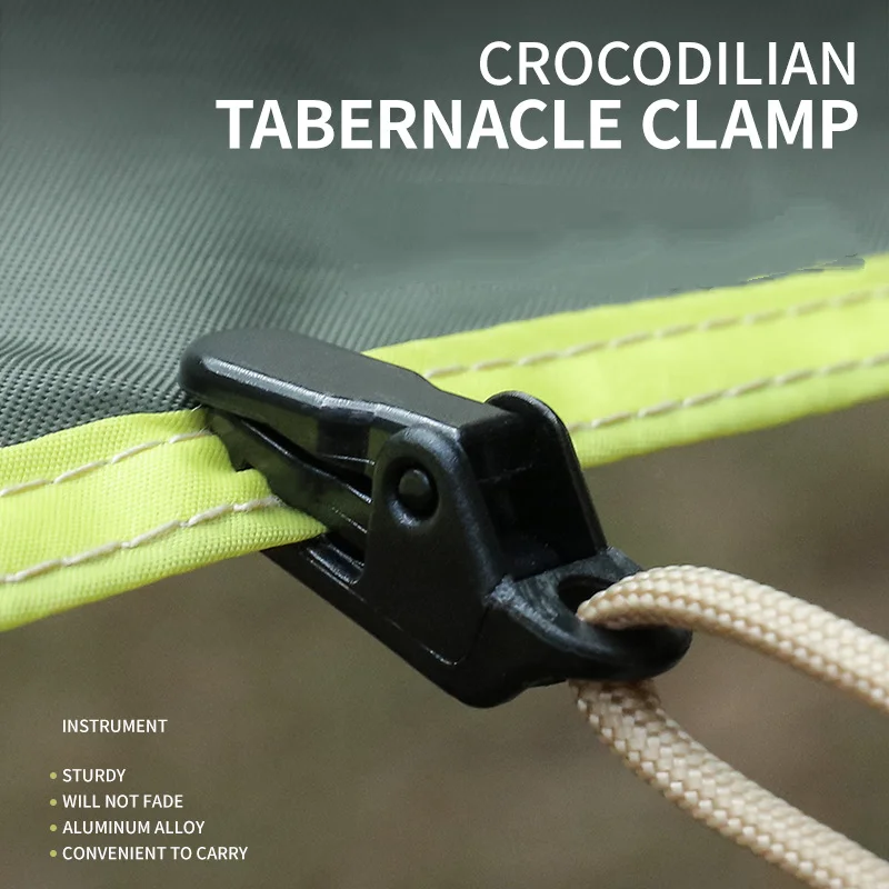 Travel Outdoor Camping Plastic Double Hole Tent Rope Adjustable Buckle Curtain Multifunctional Windproof Fixed Crocodile Clip