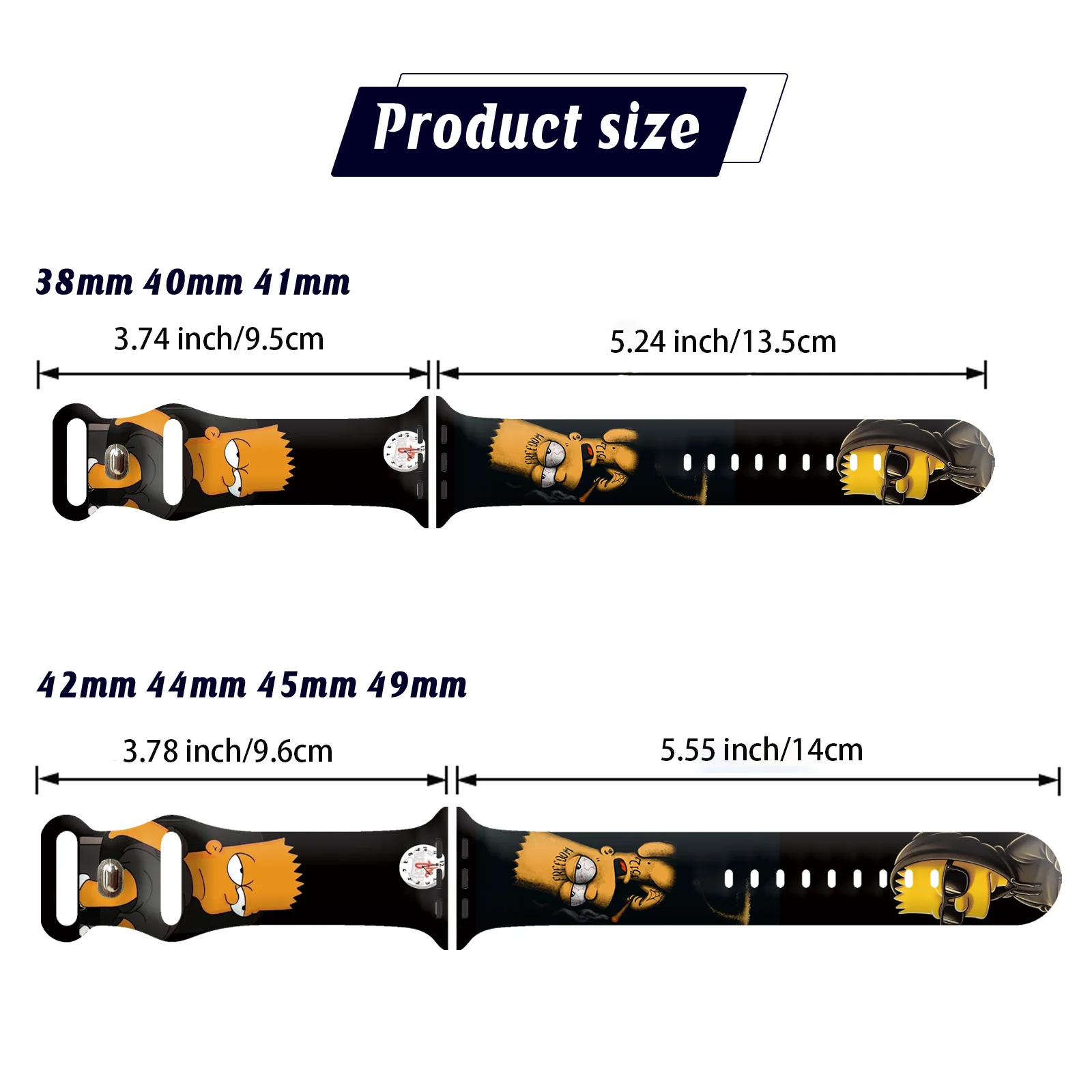 Disney Simpson Series 2 Strap for Apple Watch 11 10 9 8 7 SE Silicone Band Replaceable Watchband for iWatch 46mm 44mm 42mm 41mm