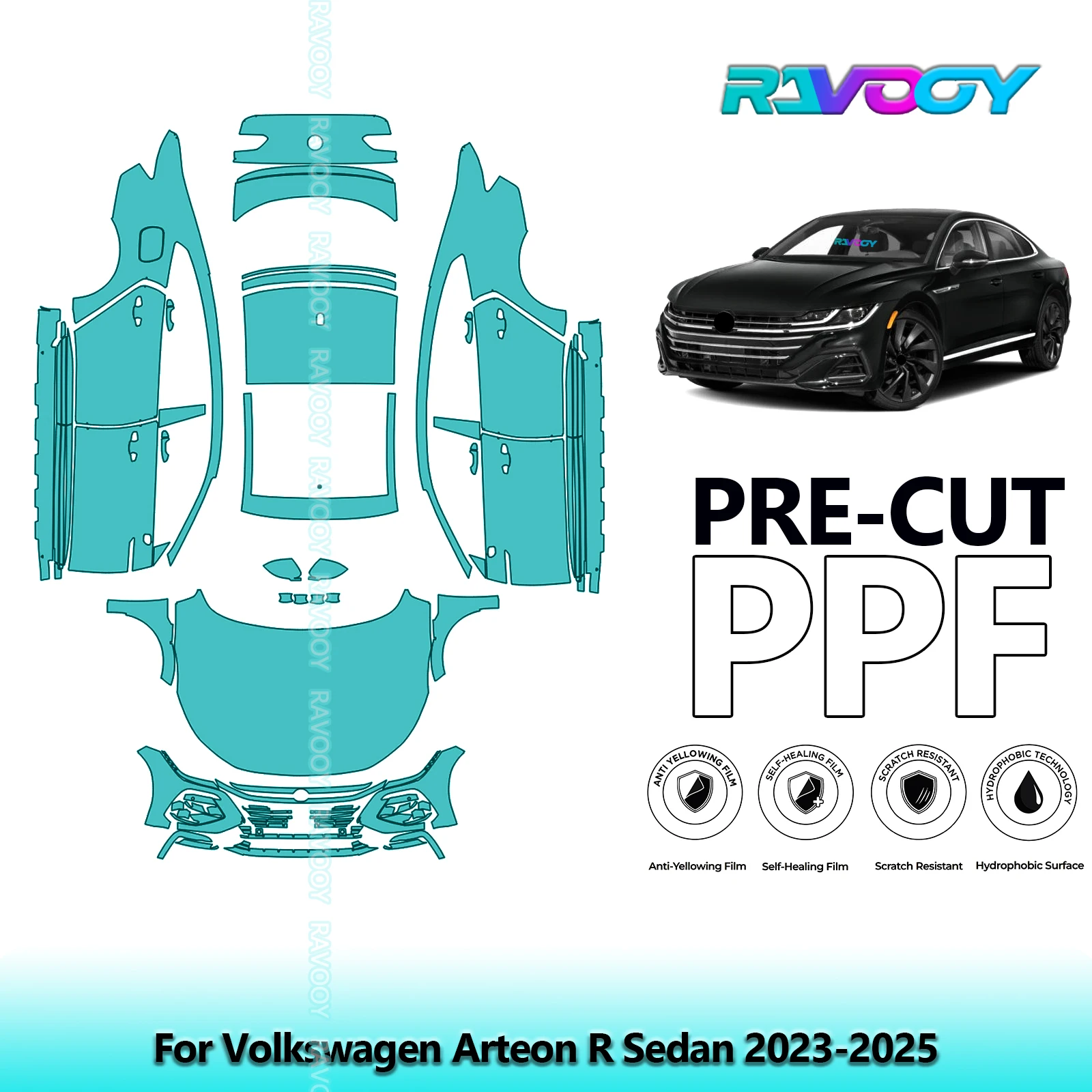 

Full Vehicle Clear Bra Precut PPF Paint Protection Film For Volkswagen Arteon R Sedan 2023-2025