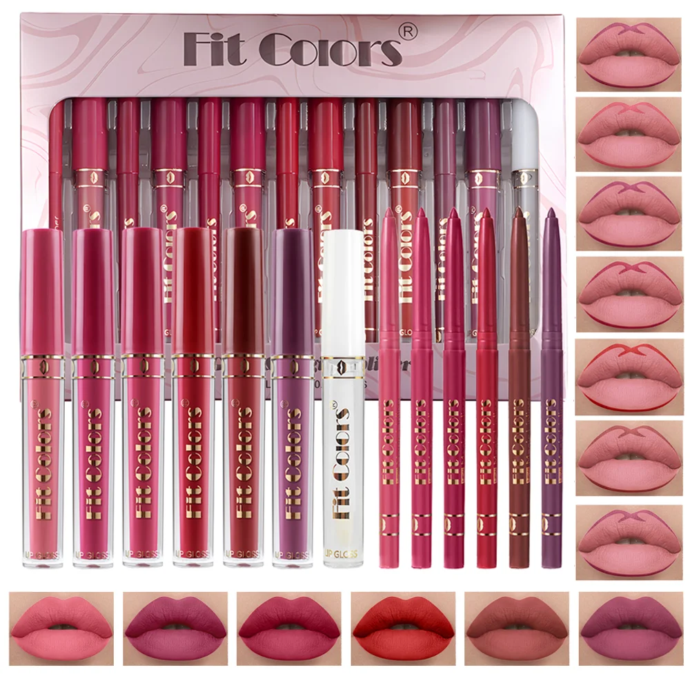 Kit labbra opache impermeabili, facile da applicare, anti-sbottatura, aspetto labbra naturale a lunga durata