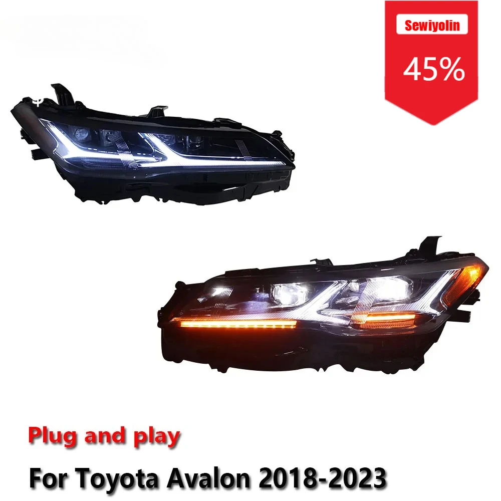 

Sewiyolin Car LED Headlight Assemblies For Toyota Avalon 2018-2023 Fog DRL Brake Turn Signal Lamp Plug and Play