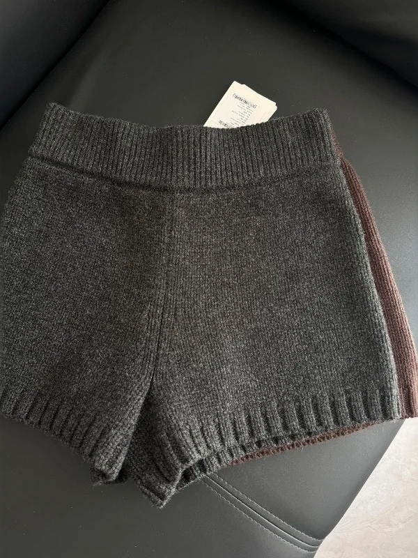 

Серые вязаные ультракороткие шорты-юбка для женщин, повседневные, модные, с высокой талией, эластичные, А-силуэт, весна-лето