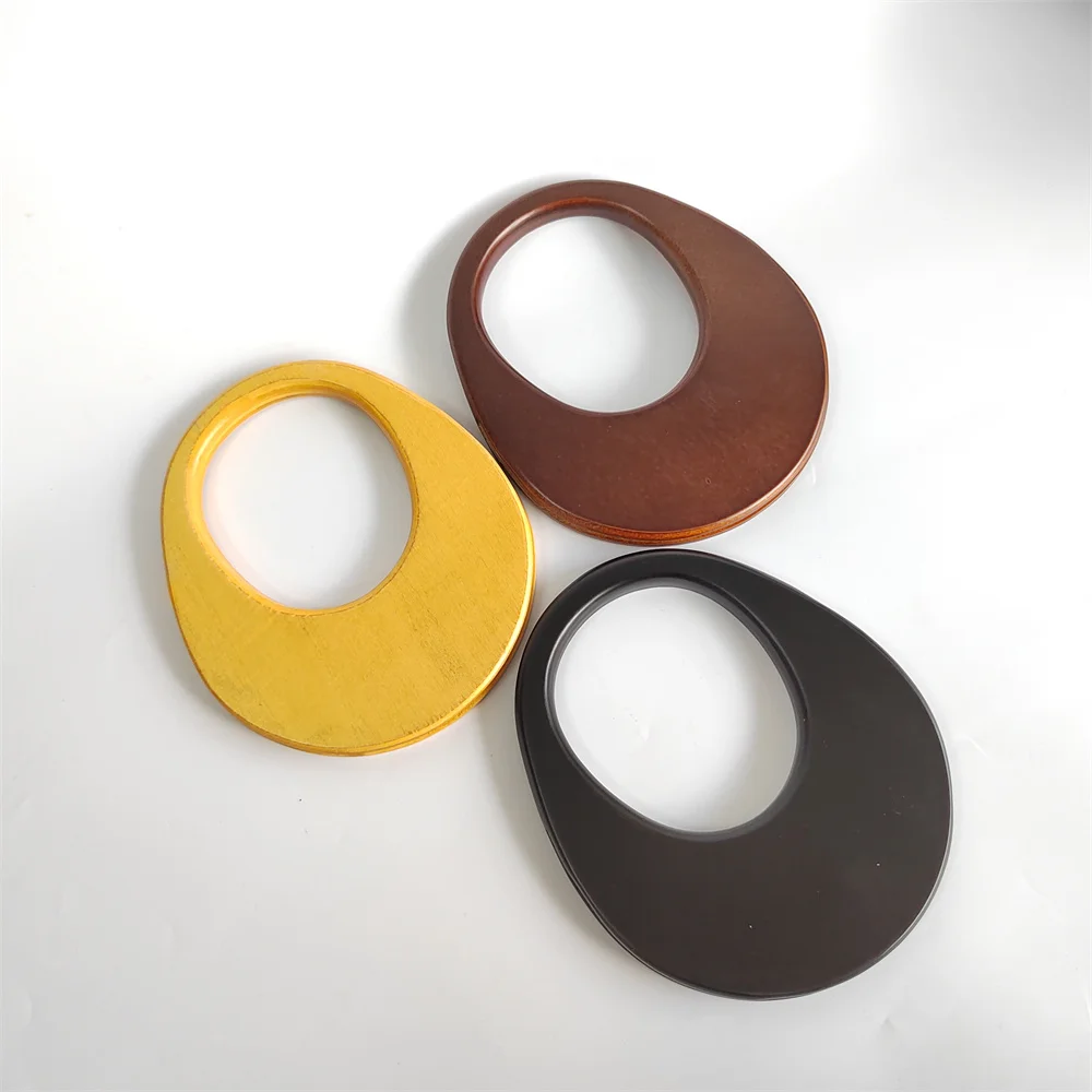Oval Solid Wood Handmade Bag Handles DIY Replacement Handbag Tote Handles Purse Bags Bag Straps Wooden Bag Handle Accessories