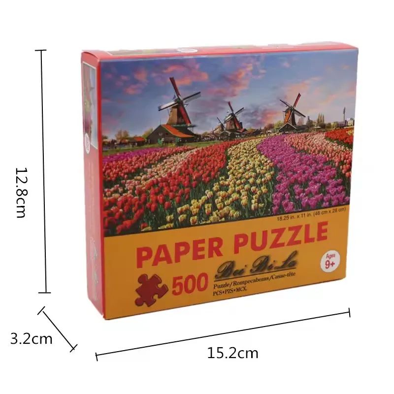 TOBEFU 500 sztuk Puzzle dekompresyjne montaż obrazu puzzle krajobrazowe zabawki dla dorosłych dzieci dzieci gra zabawki edukacyjne — zdjęcie 7