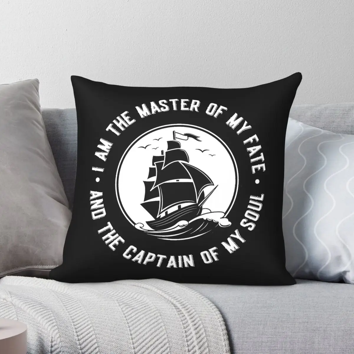Master Of Fate Captain Of Soul Square Pillowcase Polyester Linen Velvet Printed Zip Decorative Bed Cushion Case 45x45