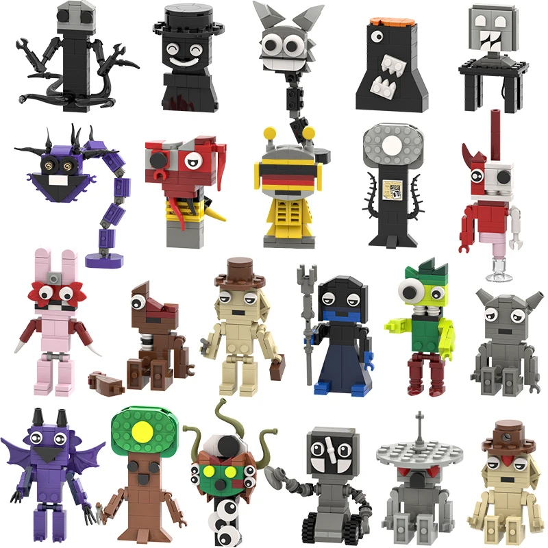 New Incrediboxs Sprunki Figures Building Blocks Dark Horror Sprunki Toy Set Simon Wenda Figure Construction Toy Xmas Easter Gift