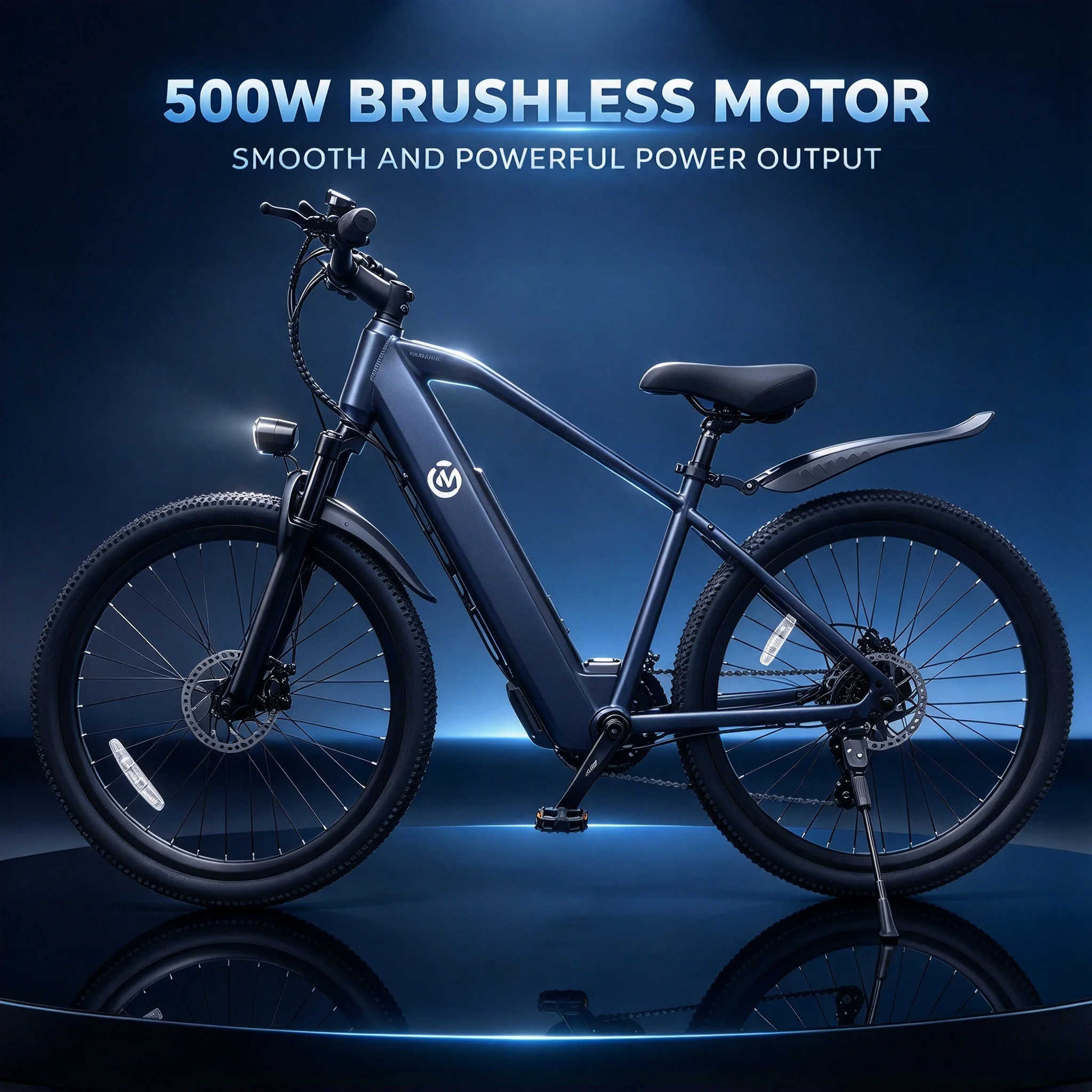 Leisure riding electric bicycle for cycling enthusiasts full suspension shock absorption front and rear disc brakes 48V 500W motor 24 inch wheel hub 7 speed thumb shifter long battery life local warehouse daily commuting best gift for fathers day.