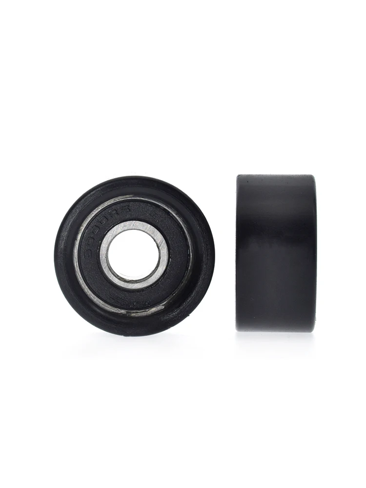 6Pcs 10x32x16mm 6000RS bearing pulley flat roller POM formaldehyde coated nylon wheel flat wheel guide wheel