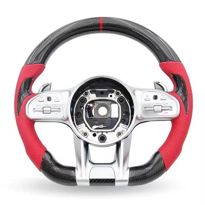 Custom AMG‑Style Carbon Fiber Steering Wheel For Mercedes‑Benz CLS W218 W219 C‑Class W204 W205 G‑Class S‑Class W221 500 550