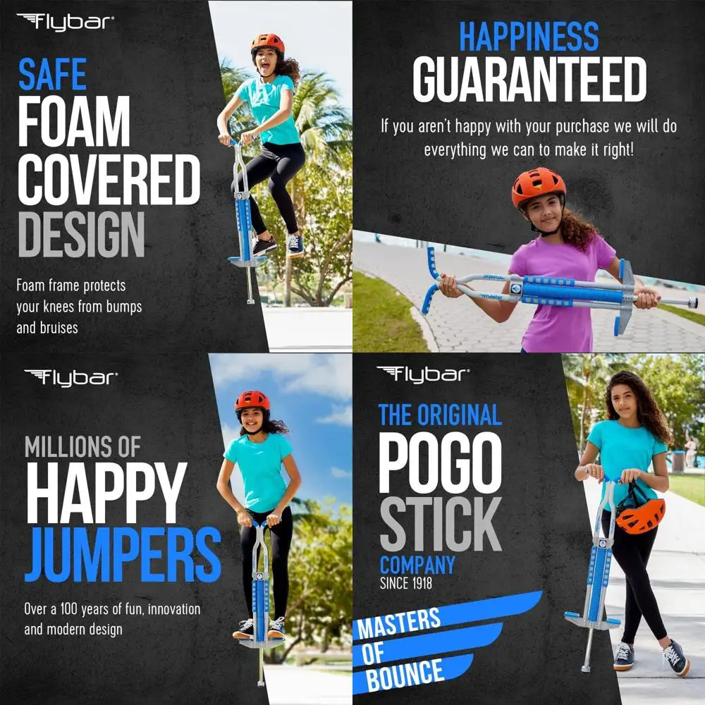 Flybar Master Pogo Stick para niños mayores de 9 años, 80 a 160 libras – Asas de fácil agarre – Juguete de ejercicio activo para Tweens y adolescentes – Juguete al aire libre