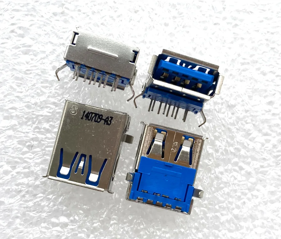 For signal sound, notebook USB3.0AF90 degree 3.0 high-speed transmission interface USB socket, female seat blue glue female head