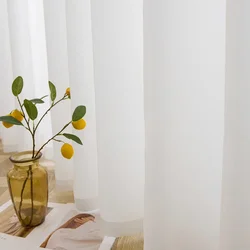 Chiffon Window Curtains For Bedroom Villa Opaque Drapes Living Room Decoration White Tulle High Quality Thick Yarn Luxury