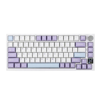 AJAZZ AK820 75% Layout Wired Mechanical Gaming Keyboard with Volume Knob, South-Facing LED, PBT Keycaps, Programmable RGB