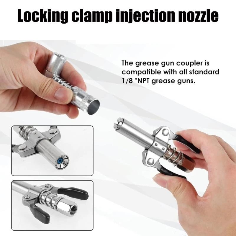 

D8KE Grease Injection Tool, 90 Degree Needle Nozzle Set for Mechanical Workshop Use