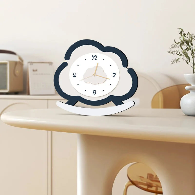 Panda Clock Can Swing Home TV Cabinet Decorative Desk Clock Modern Office Cute Decorative Table Clock