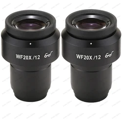 2PCS 1PCS Adjustable WF20X WF20X/12MM High Eye Point Wild Field Eyepiece For Stereo Binocular Trinocular Microscope 30MM Size