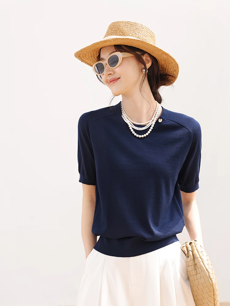 

Новая коллекция: Удобный женский трикотаж из шерсти — мягкий, легкий, круглый вырез, пуловер/свитер, комфортная серия, стиль OL.