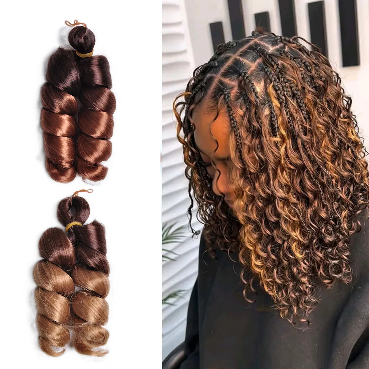 

12-дюймовые синтетические свободные волны, спиральные завитки, косы для волос, французские кудри, плетение омбре, наращивание волос для женщин, ежедневное использование