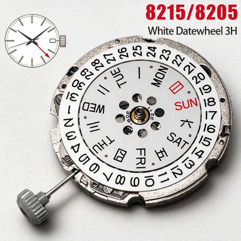 8215/8205 Movement High Accuracy 21 Jewels Single/Double Date At 3:00 Japan Miyota 8215/8205 Automatic Mechanical Movement